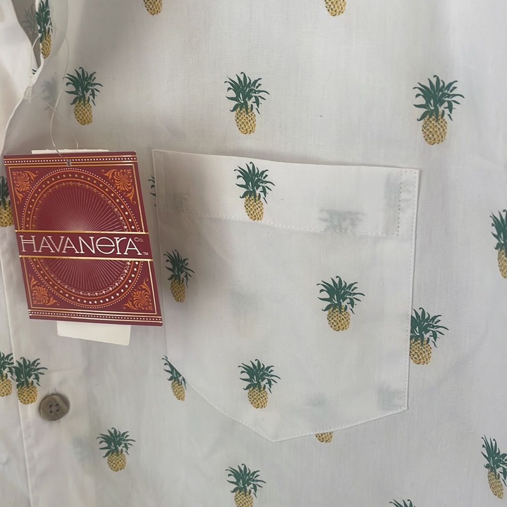 NWT HAVANERA Button Down pineapple Top! Large NWT - image 3